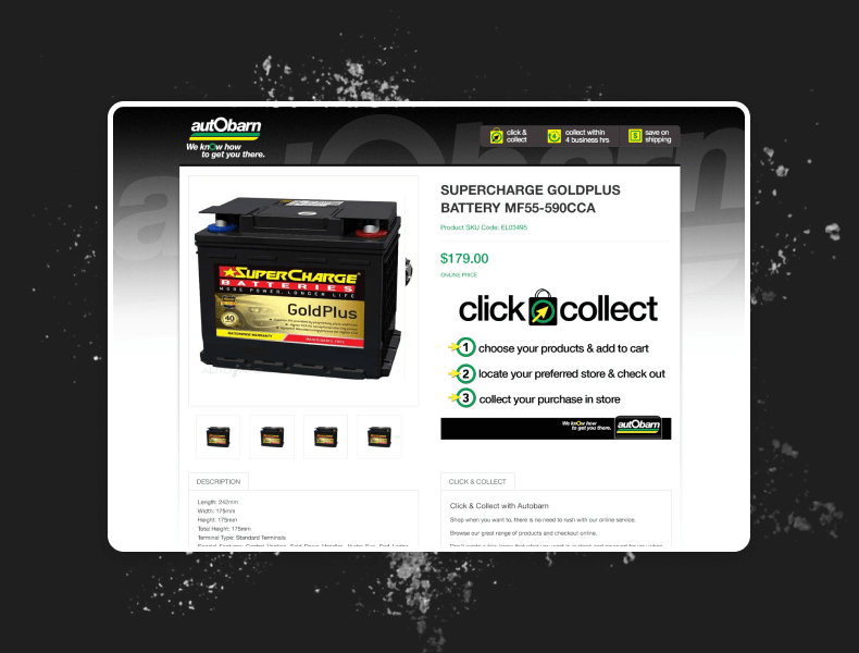 Autobarn eBay listing template showing structured product gallery and clearly displayed automotive product details