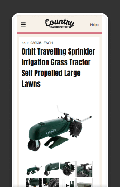 Mobile product gallery and highlights optimised for thumb-friendly browsing