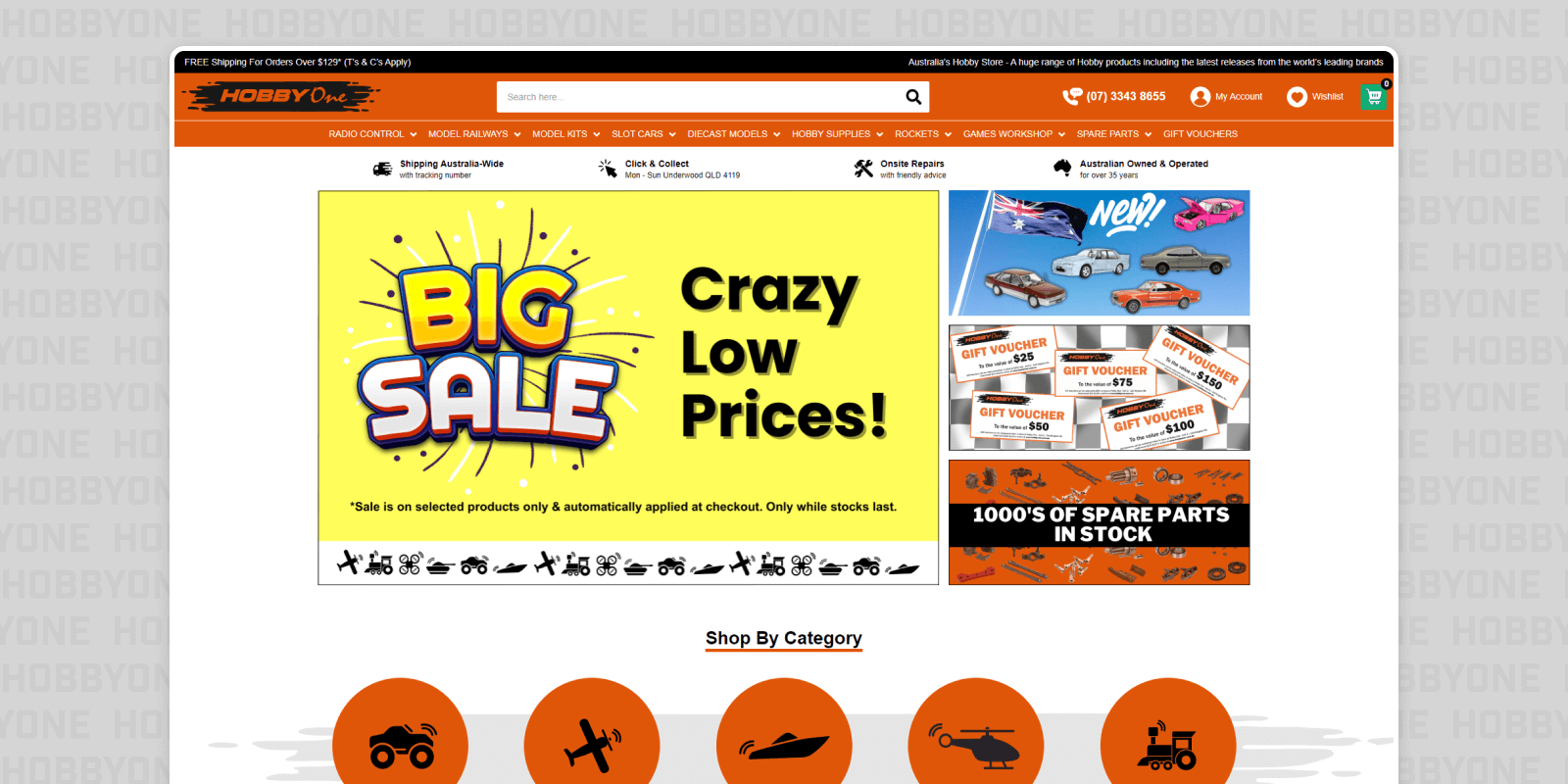 Hobby One’s redesigned website featuring a modern, responsive layout with intuitive navigation, faster performance, and an engaging design that reflects their creativity and craftsmanship