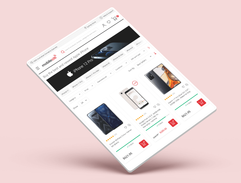 Mobileciti mobile and tablet views demonstrating a fully mobile-optimised design that delivers a smooth shopping experience and boosts conversions across devices