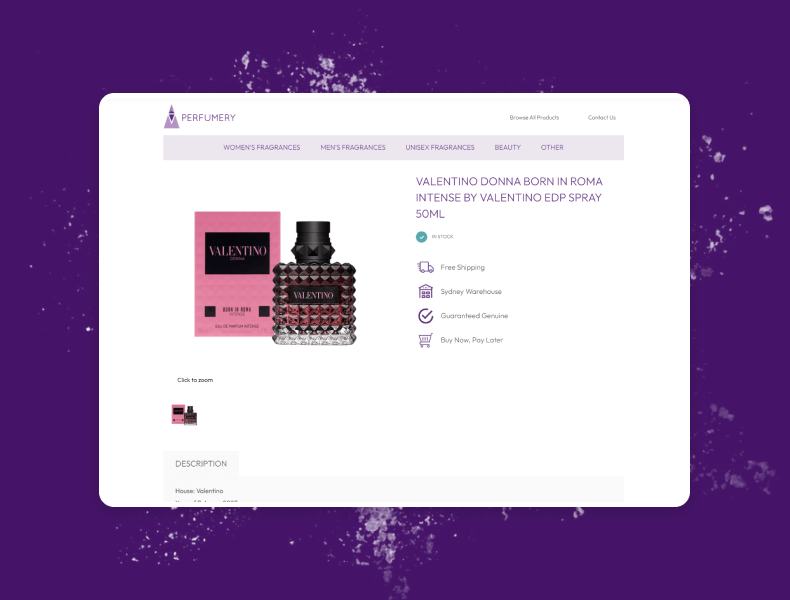 Product gallery displaying fragrance packaging clearly for confident selection