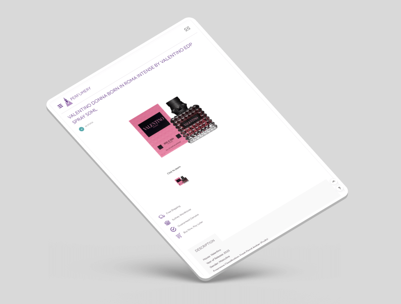 Tablet view showing balanced spacing and easy-to-read product details