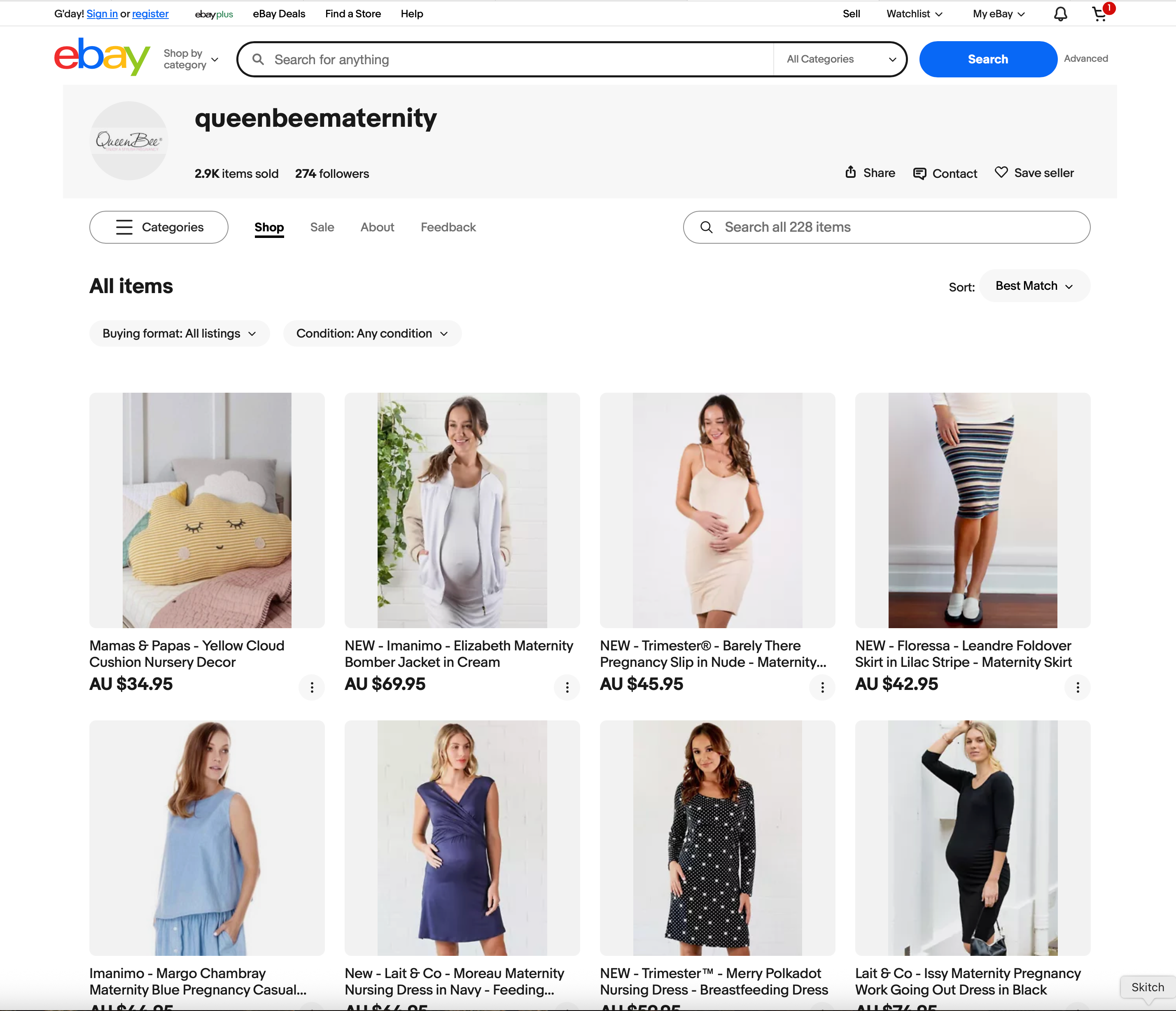 Modern eBay listing template design for Queen Bee with clear layout, branding, and mobile-friendly structure