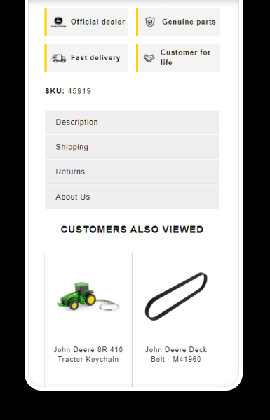 Mobile-friendly policy tabs keeping important information accessible