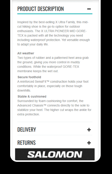 Mobile-friendly policy tabs that keep important information accessible