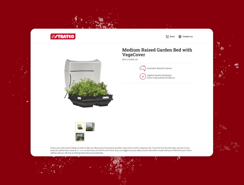 Product gallery with clear imagery and simple highlights that support confident buying