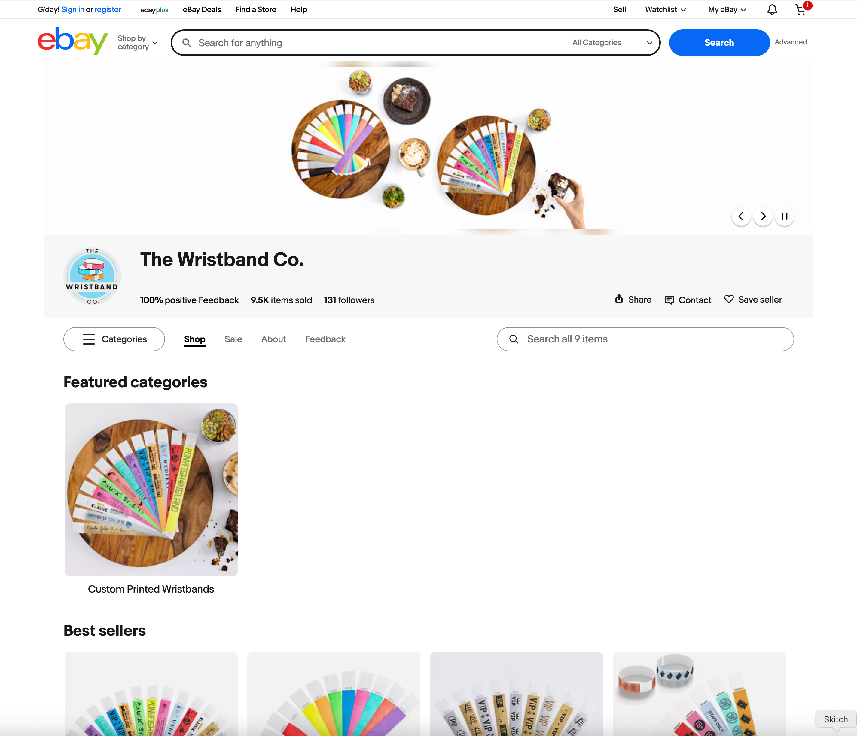 Custom eBay listing template showing branded layout, clear sections, and mobile-friendly design for wristband products
