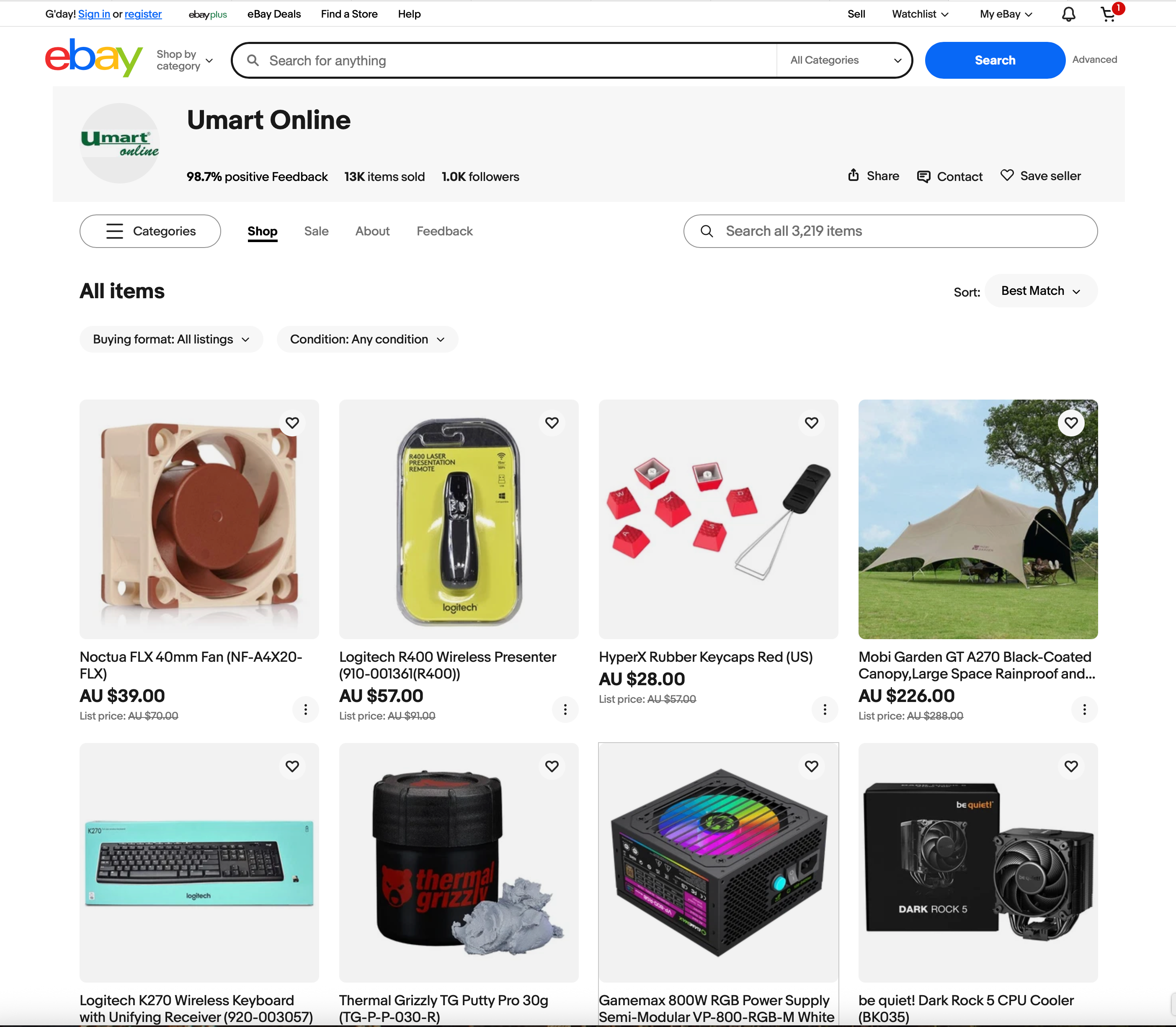 Umart eBay listing template showing structured product layout, clear specifications, and mobile-friendly design