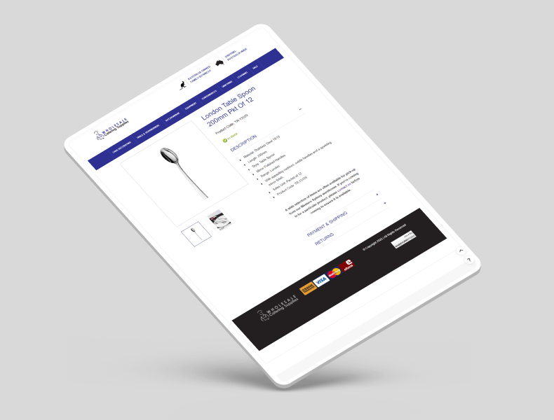 Tablet view showing clean spacing and readable product information