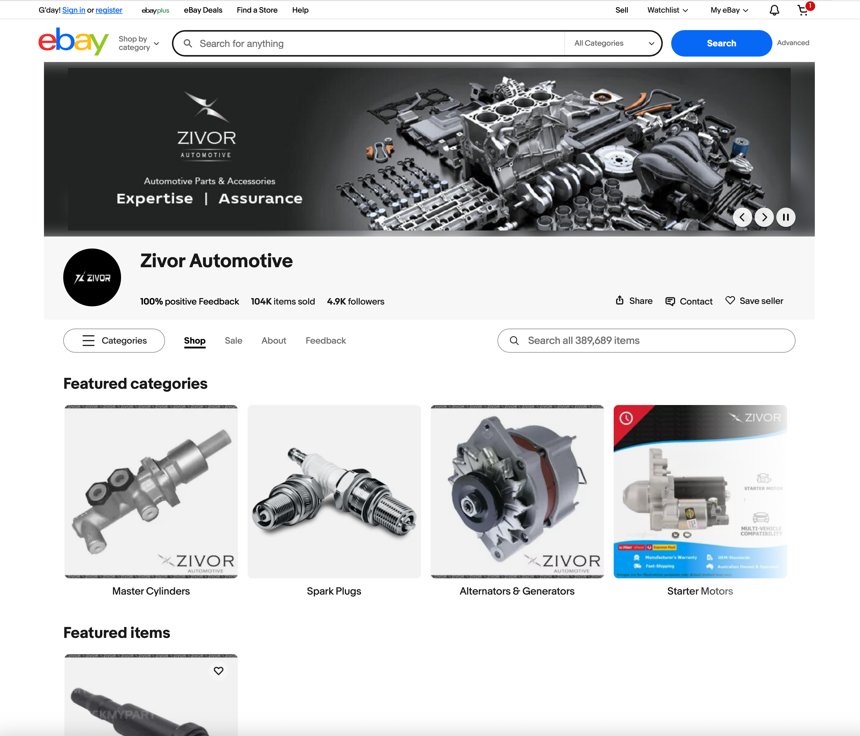 Zivor Automotive eBay listing design showing clean branding, modern layout, and clear product information