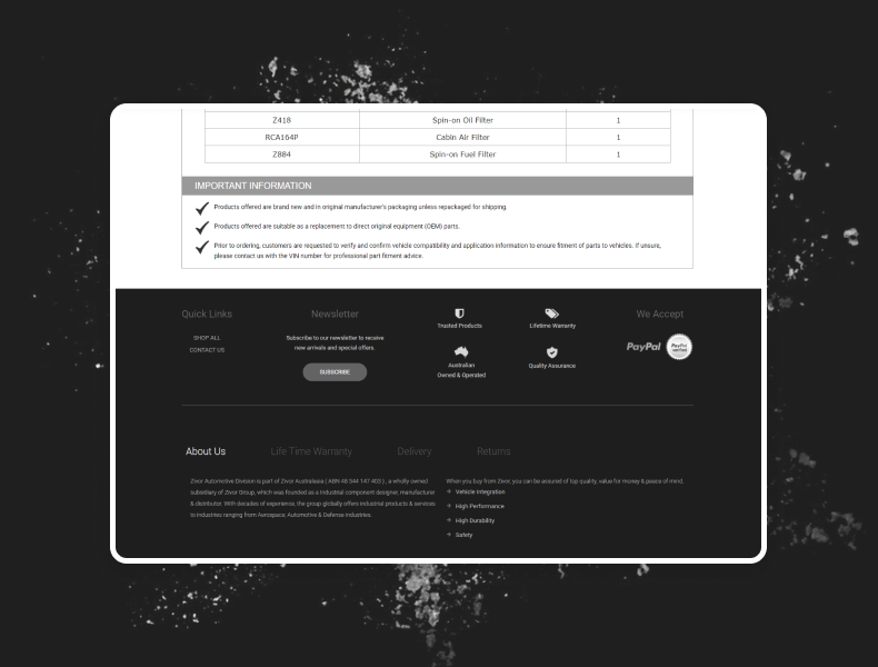 Clearly structured policy and warranty sections designed for easy scanning