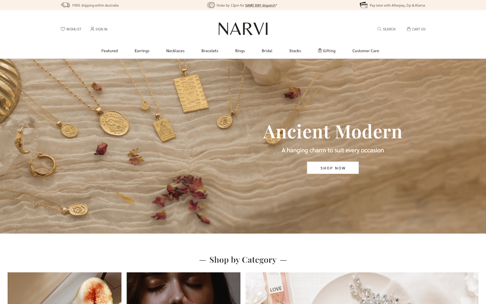 Narvi Jewellery Shopify Migration