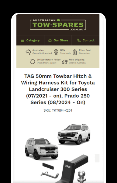 Product gallery positioned at the top for quick visual scanning and confidence