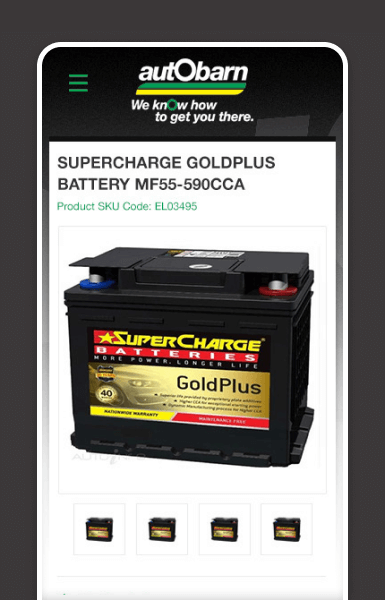 Mobile view of Autobarn eBay listing highlighting product images and key details in a clean, scrollable design