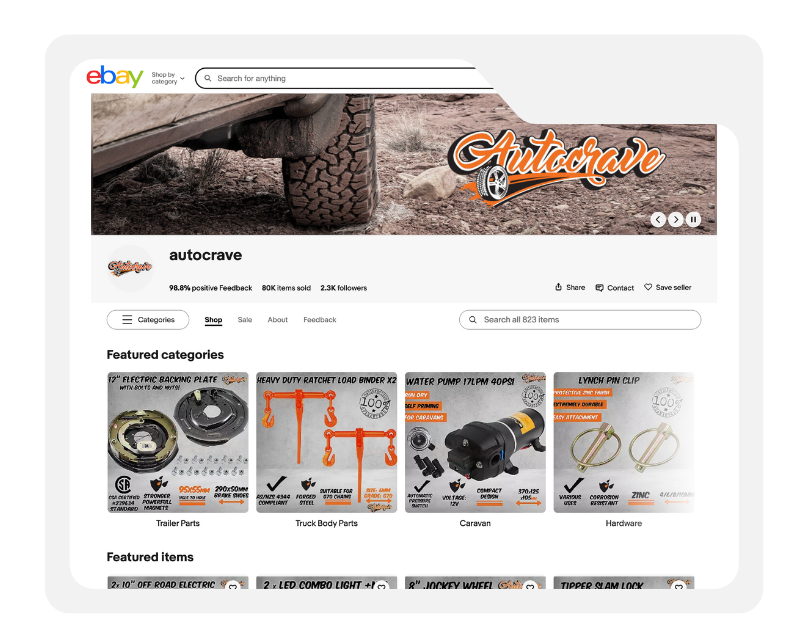 Autocrave eBay listing template showing clean layout, clear product highlights, and mobile-friendly design