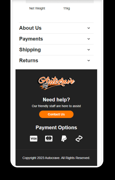 Mobile-friendly policy tabs keeping important store information accessible