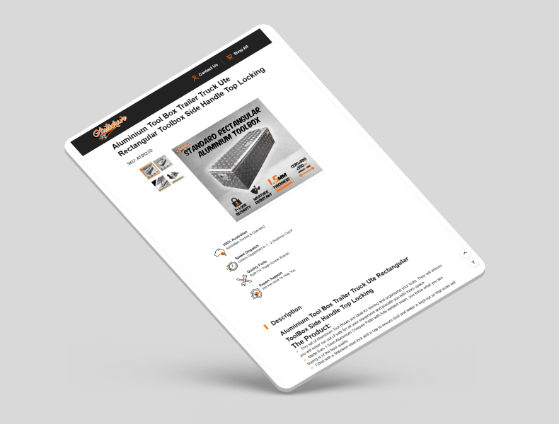 Tablet view showing balanced spacing and readable product content