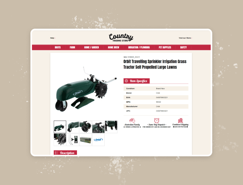 Product image gallery showing multiple angles and clear visuals that are simple to browse