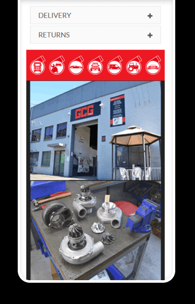 Mobile policy and information sections presented in compact, easy-to-tap tabs