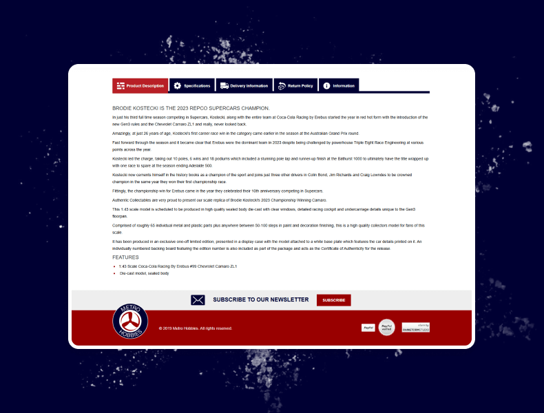 Structured policy and store information sections that are easy to read and understand