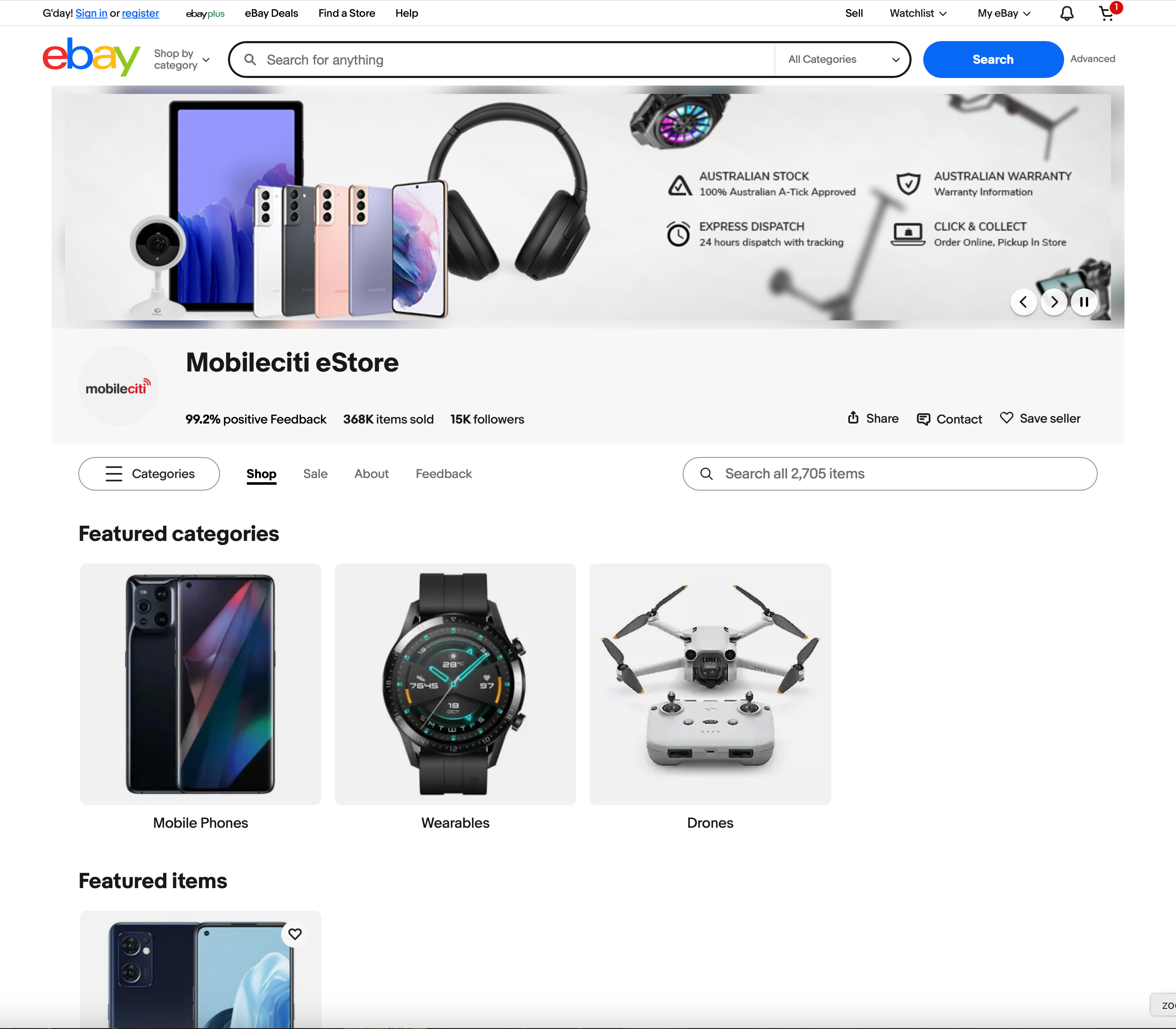 Mobileciti eBay listing template showing branded layout, clear product sections, and mobile-friendly design