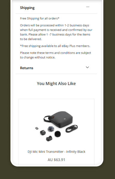 Mobile-friendly policy tabs that keep important store details easy to access