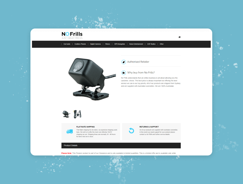 Product gallery with clear images and simple highlights that support confident buying