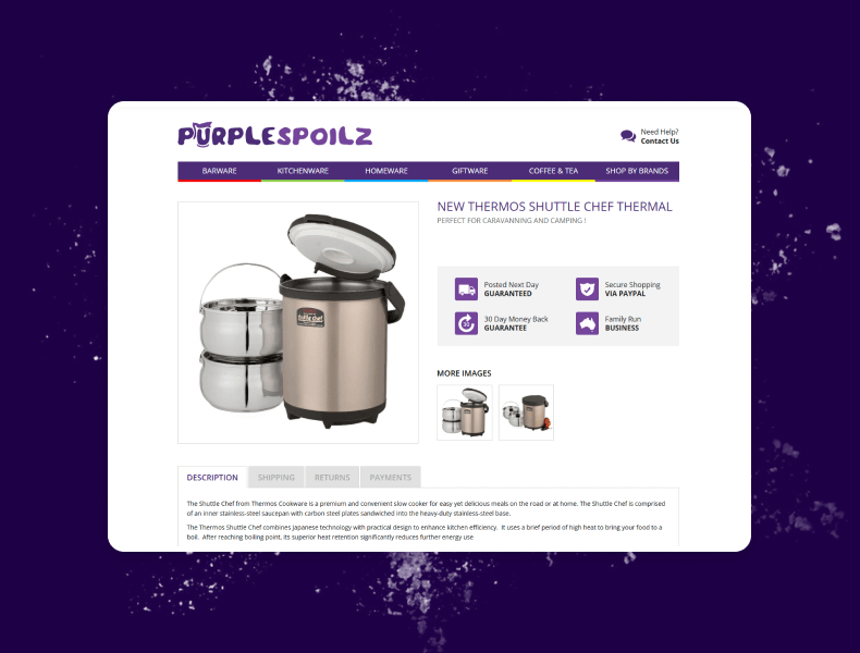 Clean product gallery displaying multiple angles with clear, easy-to-browse images