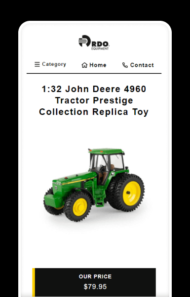 Mobile product gallery with clear imagery and key details visible at a glance