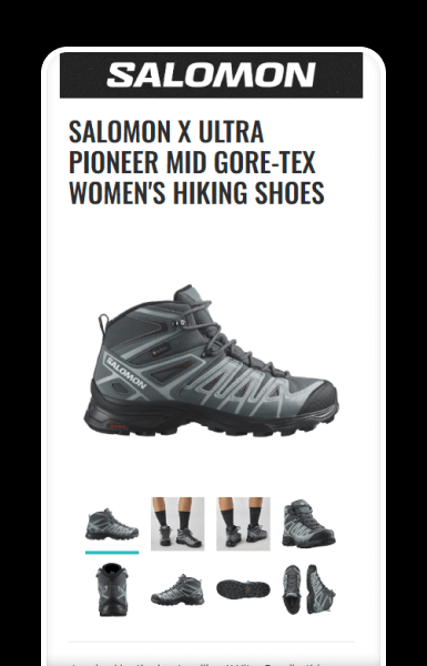 Mobile product gallery with clear imagery and key details visible at a glance