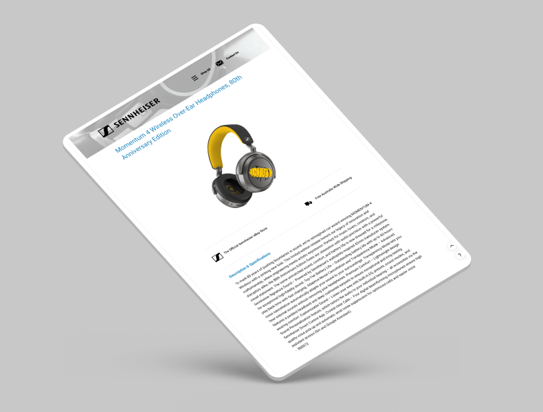 Tablet view showing balanced spacing and clear product information hierarchy