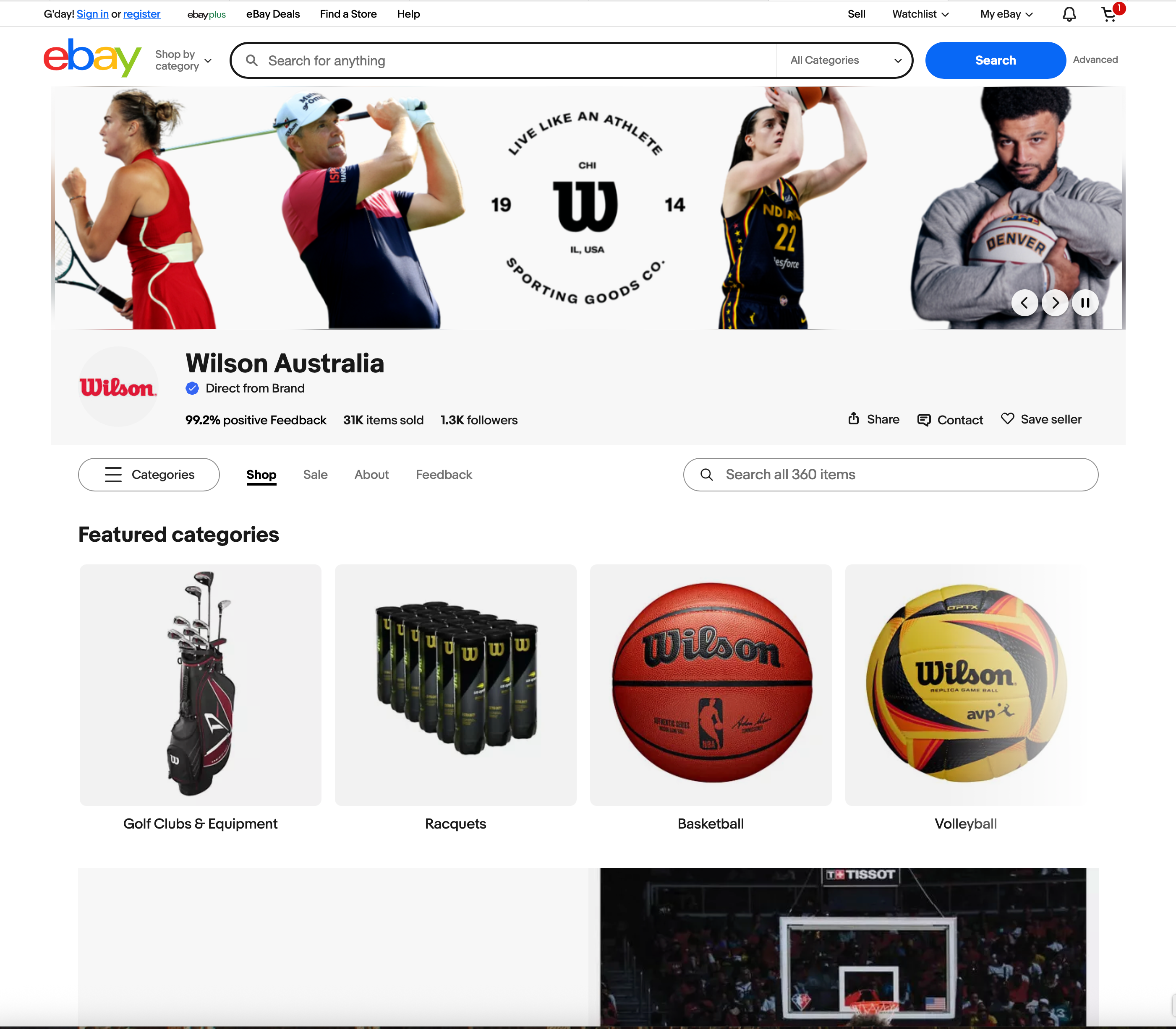Wilson eBay listing template showcasing strong branding, clean layout, and structured product information