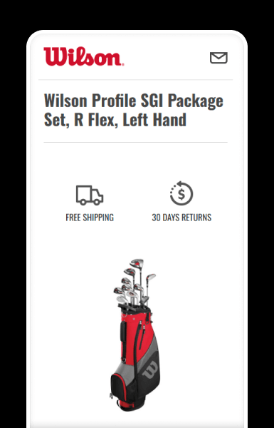 Mobile product gallery with clear imagery and key details visible at a glance